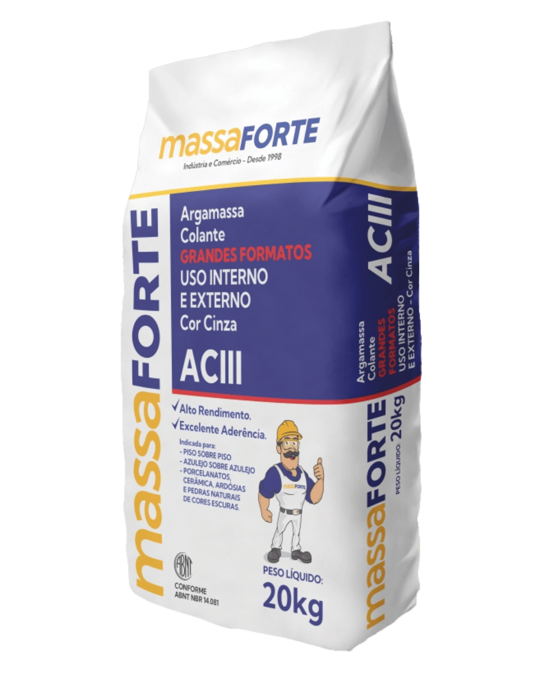 Argamassa Massaforte ACIII – Cinza – Grandes formatos