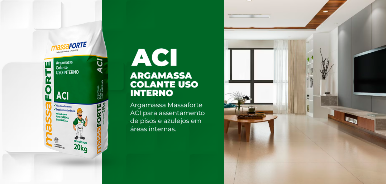 Argamassa ACI Massaforte para pisos e azulejos em áreas internas