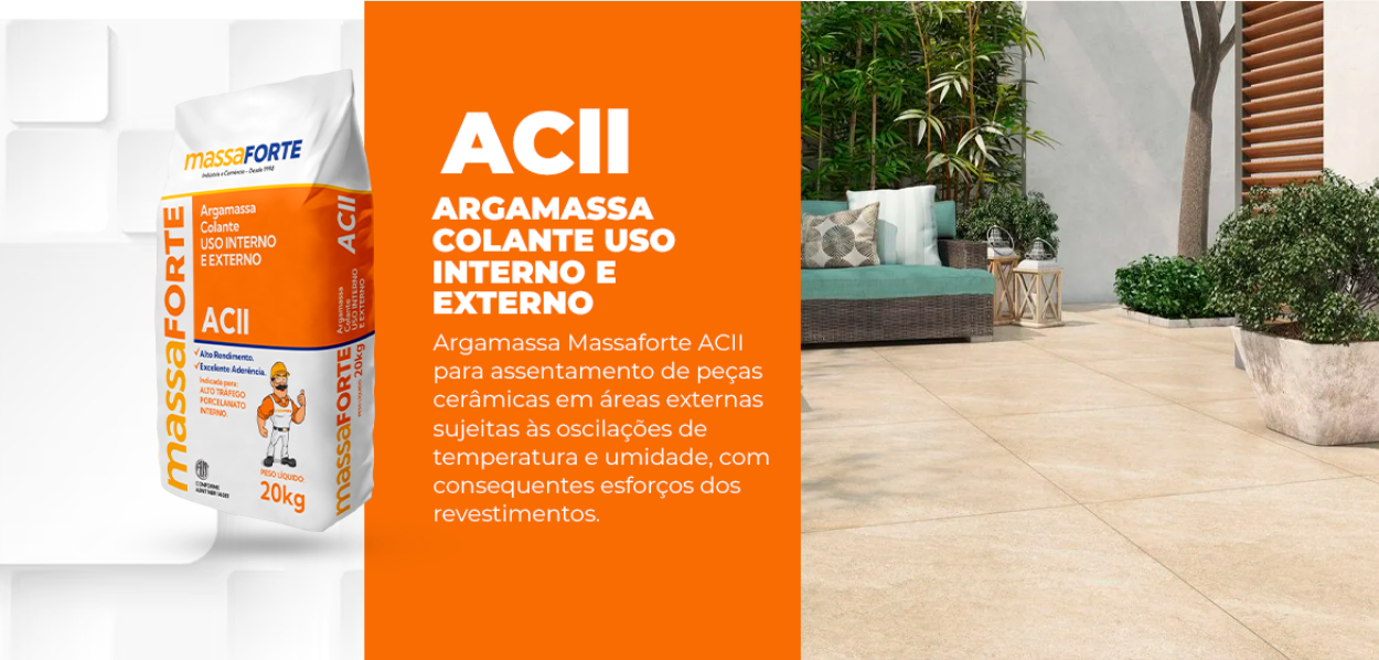 Argamassa ACII Massaforte em terraço externo